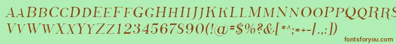 Czcionka Sfphosphorussulphide – brązowe czcionki na zielonym tle