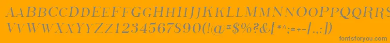 Sfphosphorussulphide-Schriftart – Graue Schriften auf orangefarbenem Hintergrund