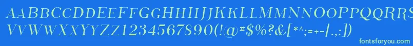 Шрифт Sfphosphorussulphide – зелёные шрифты на синем фоне