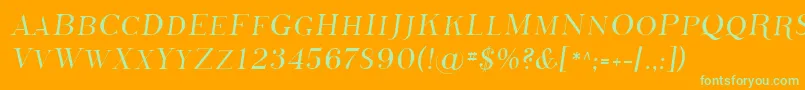 Sfphosphorussulphide Font – Green Fonts on Orange Background