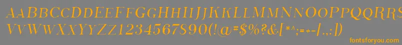 フォントSfphosphorussulphide – オレンジの文字は灰色の背景にあります。