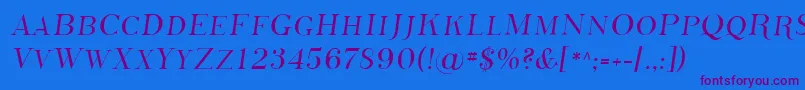 Czcionka Sfphosphorussulphide – fioletowe czcionki na niebieskim tle