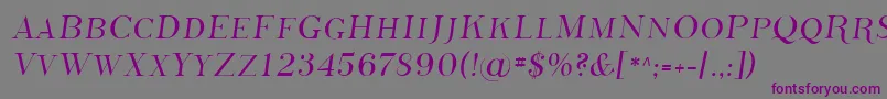 Sfphosphorussulphide-fontti – violetit fontit harmaalla taustalla