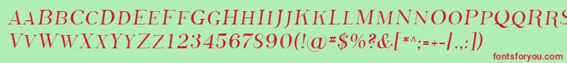 Шрифт Sfphosphorussulphide – красные шрифты на зелёном фоне