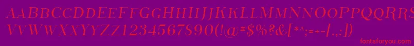 フォントSfphosphorussulphide – 紫の背景に赤い文字