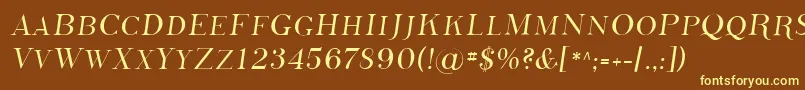 Sfphosphorussulphide-fontti – keltaiset fontit ruskealla taustalla