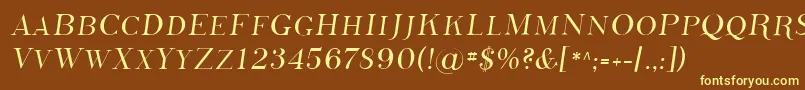 Czcionka Sfphosphorussulphide – żółte czcionki na brązowym tle