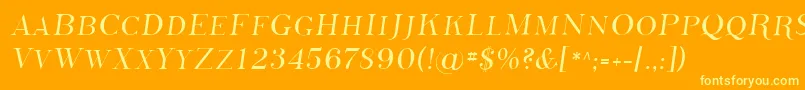 Sfphosphorussulphide-Schriftart – Gelbe Schriften auf orangefarbenem Hintergrund