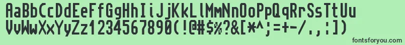 Weitere Informationen zur Topaz ffy-Schriftart Topaz ffy-Schriftart – Schwarze Schriften auf grünem Hintergrund