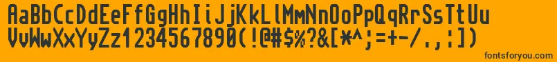 Czcionka Topaz ffy – czarne czcionki na pomarańczowym tle