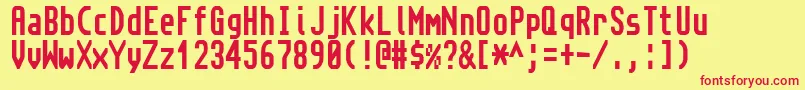 Topaz ffy Font – Red Fonts on Yellow Background