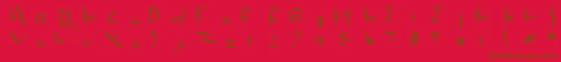More about Qwikscribble Font Qwikscribble Font – Brown Fonts on Red Background