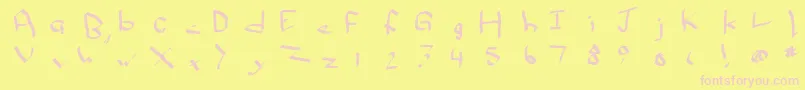 Qwikscribble Font – Pink Fonts on Yellow Background