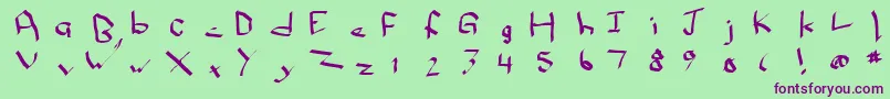 Шрифт Qwikscribble – фиолетовые шрифты на зелёном фоне