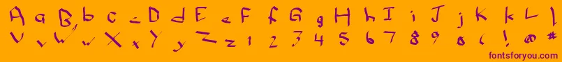 Qwikscribble Font – Purple Fonts on Orange Background