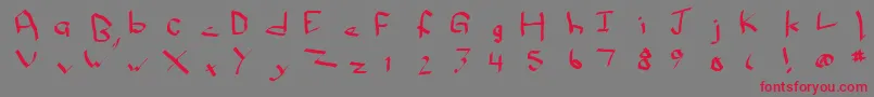 Qwikscribble Font – Red Fonts on Gray Background