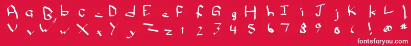 フォントQwikscribble – 赤い背景に白い文字