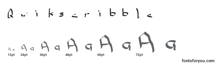 Размеры шрифта Qwikscribble