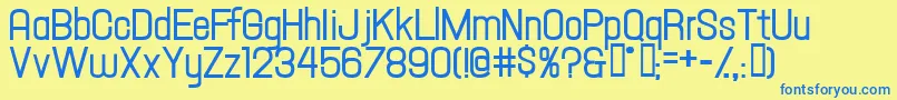 Hallandaletextdemi Font – Blue Fonts on Yellow Background