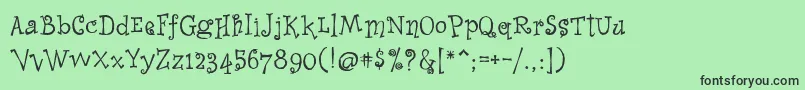 WhimsyIcg Font – Black Fonts on Green Background