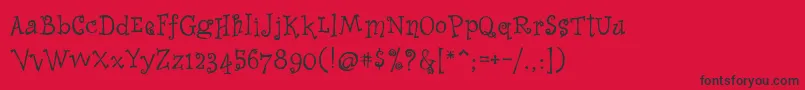 WhimsyIcg Font – Black Fonts on Red Background