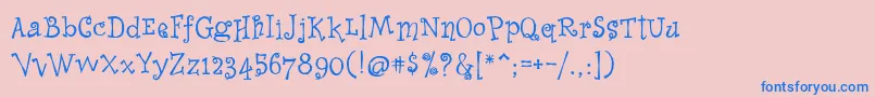 WhimsyIcg Font – Blue Fonts on Pink Background