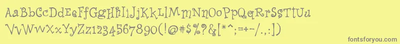 WhimsyIcg Font – Gray Fonts on Yellow Background