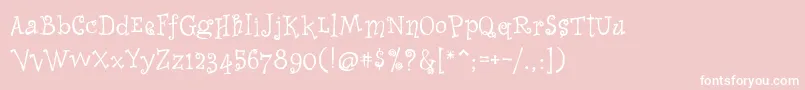 WhimsyIcg Font – White Fonts on Pink Background