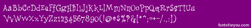 WhimsyIcg Font – White Fonts on Purple Background