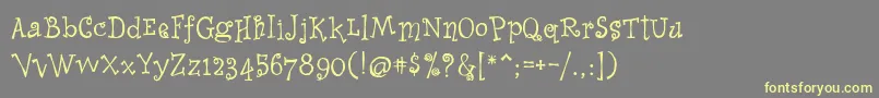 WhimsyIcg Font – Yellow Fonts on Gray Background