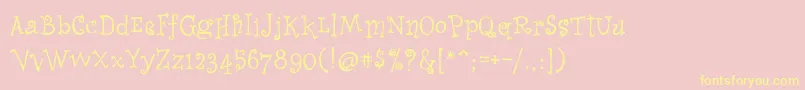 WhimsyIcg-Schriftart – Gelbe Schriften auf rosa Hintergrund