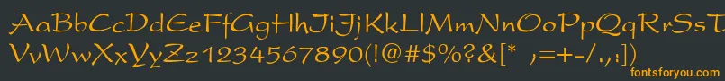 フォントPresentscriptThin – 黒い背景にオレンジの文字