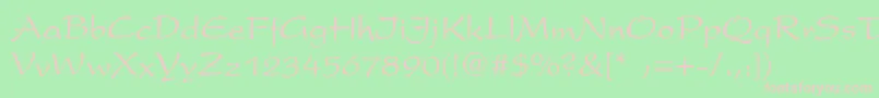 フォントPresentscriptThin – 緑の背景にピンクのフォント