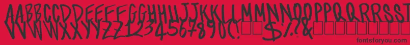 Шрифт TomScript – чёрные шрифты на красном фоне