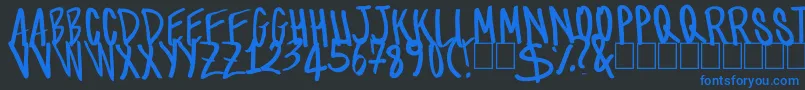 TomScript Font – Blue Fonts on Black Background