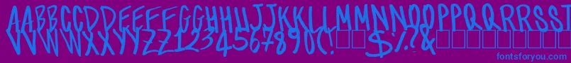TomScript Font – Blue Fonts on Purple Background