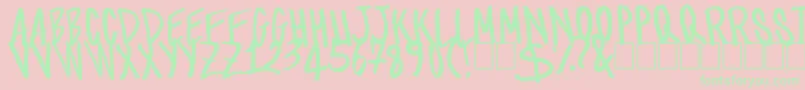 TomScript Font – Green Fonts on Pink Background