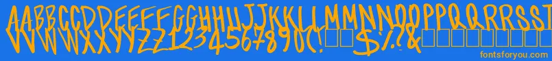 TomScript Font – Orange Fonts on Blue Background