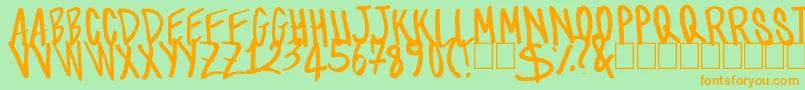 TomScript Font – Orange Fonts on Green Background