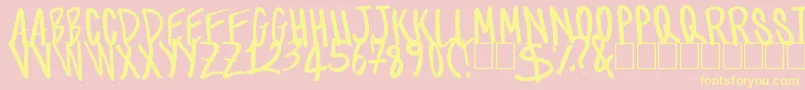 TomScript Font – Yellow Fonts on Pink Background