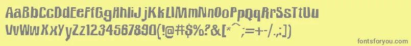 フォントIcicleCountry2 – 黄色の背景に灰色の文字