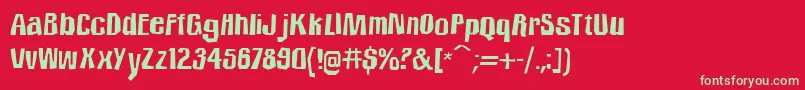 IcicleCountry2 Font – Green Fonts on Red Background