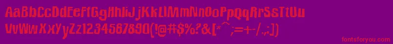 IcicleCountry2 Font – Red Fonts on Purple Background