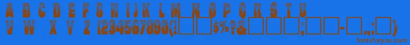 Willharris Font – Brown Fonts on Blue Background