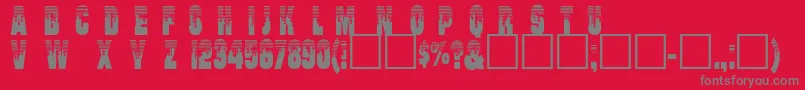 フォントWillharris – 赤い背景に灰色の文字