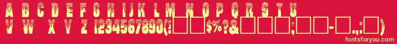 Willharris Font – Yellow Fonts on Red Background