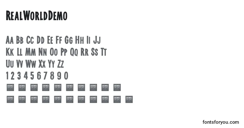 Шрифт RealWorldDemo – алфавит, цифры, специальные символы