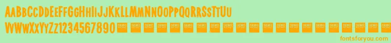 Шрифт RealWorldDemo – оранжевые шрифты на зелёном фоне