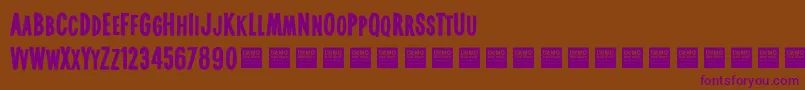 RealWorldDemo Font – Purple Fonts on Brown Background