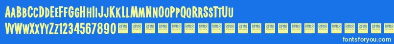 RealWorldDemo Font – Yellow Fonts on Blue Background